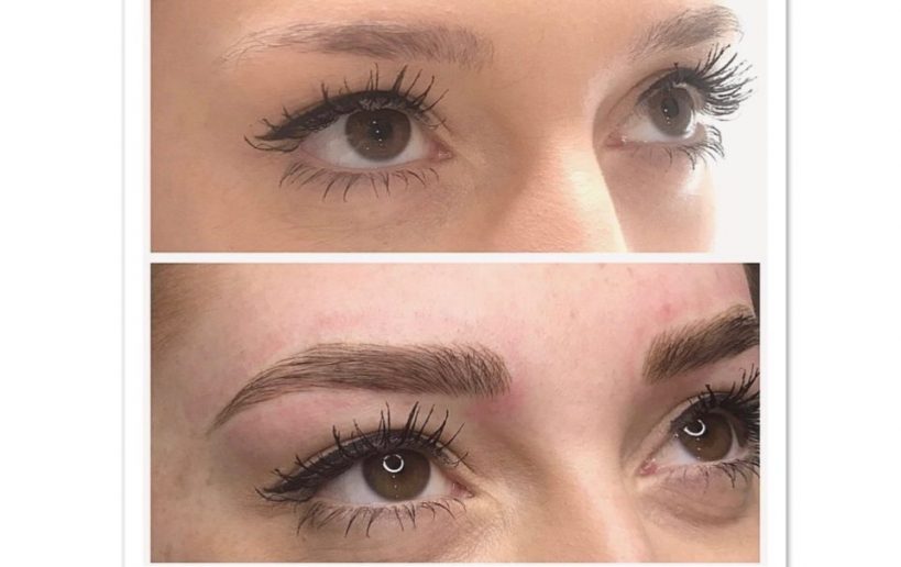 Before and after microblading example